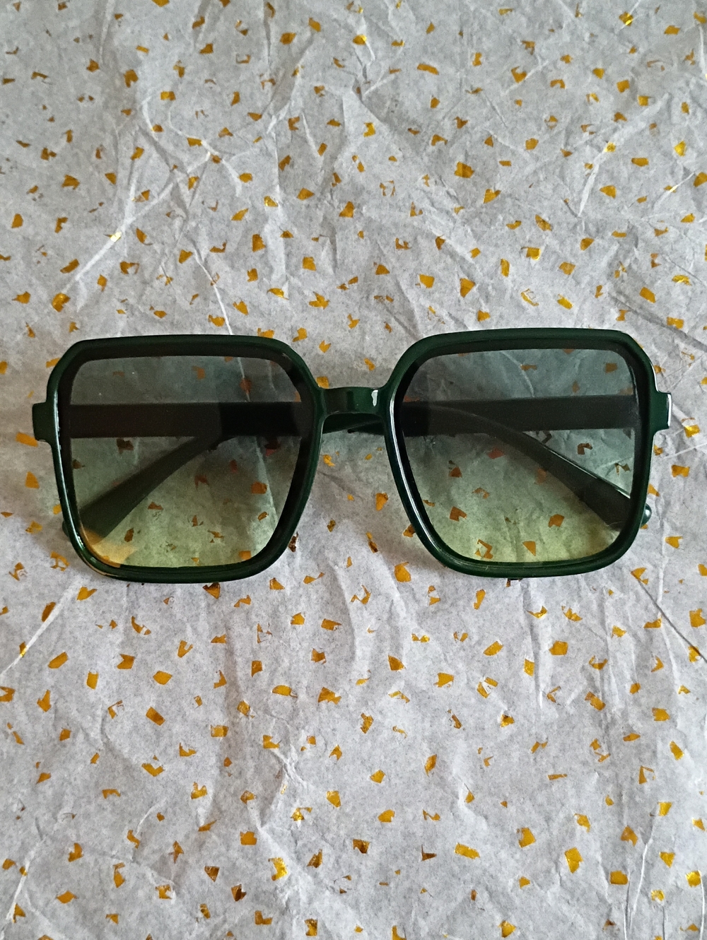& Other Stories Dark Green Square Oversized Sunglasses